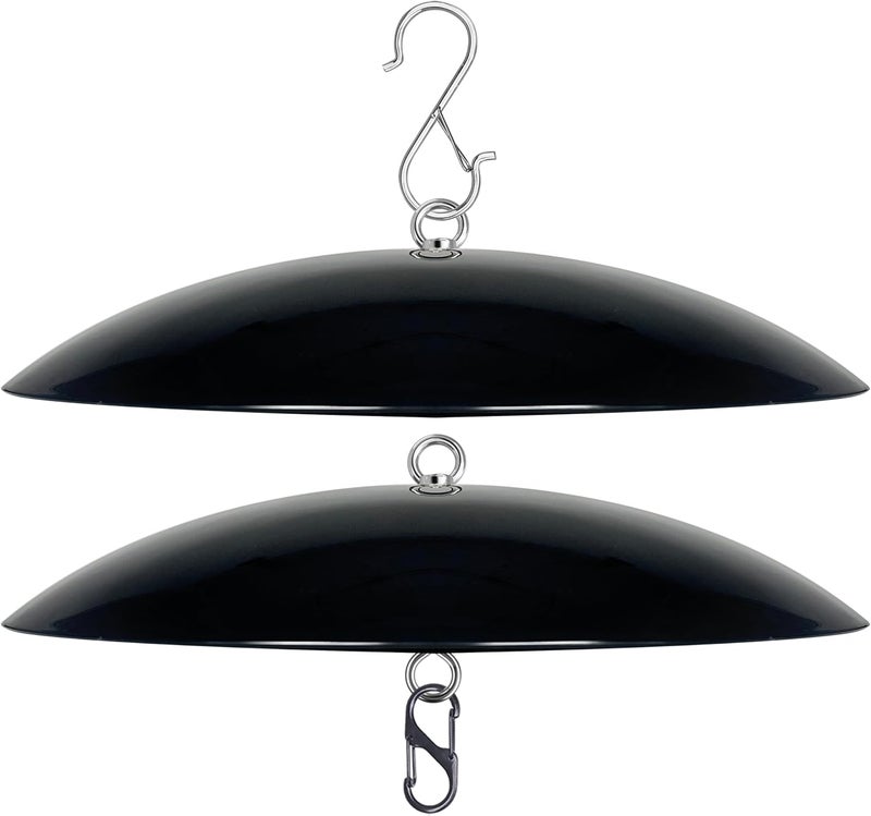 andergi 13" Bird Feeder Rain Guard, Hummingbird Feeders Shade Dome Cover, Hanging Baffle for Bird Feeder Pole,Smart Birds Feeder Umbrella (Black), 2 Pack - Image 1